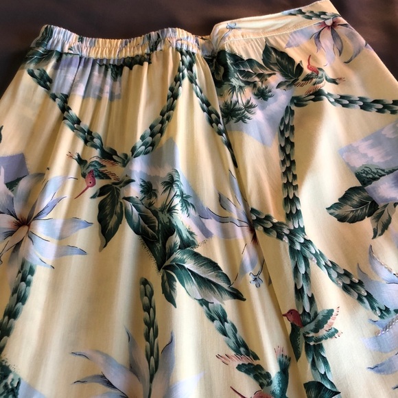 Faith Women's Skirt Full Length Floral With Ruffled Hem Yellow Green Size S - Picture 3 of 16